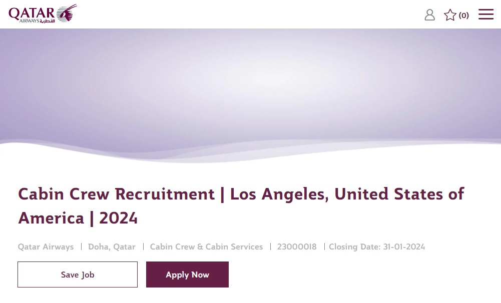 Qatar Airways Cabin Crew Jobs 2024