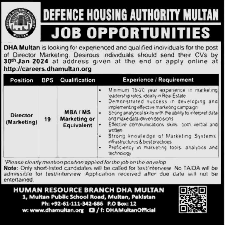 Defence Housing Authority Jobs 2024