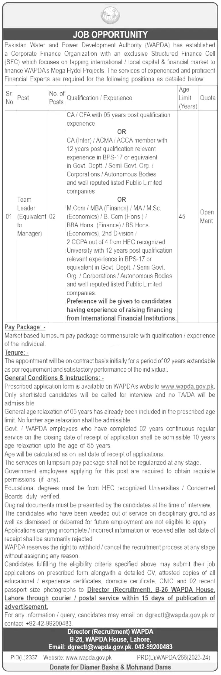 WAPDA Jobs 2024