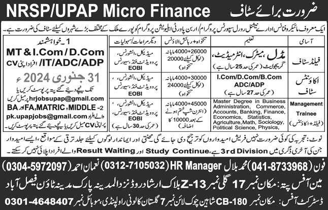 NRSP Microfinance Bank Jobs 2024