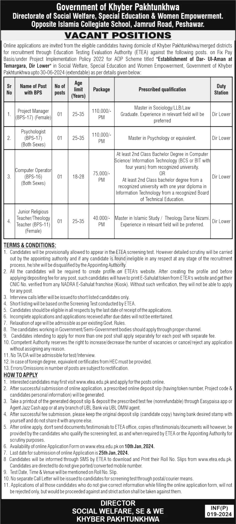 Social Welfare Special Education Jobs 2024