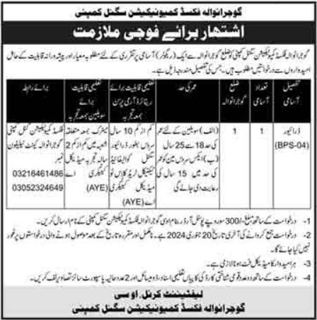 Fixed Communication Signal Company Jobs 2024