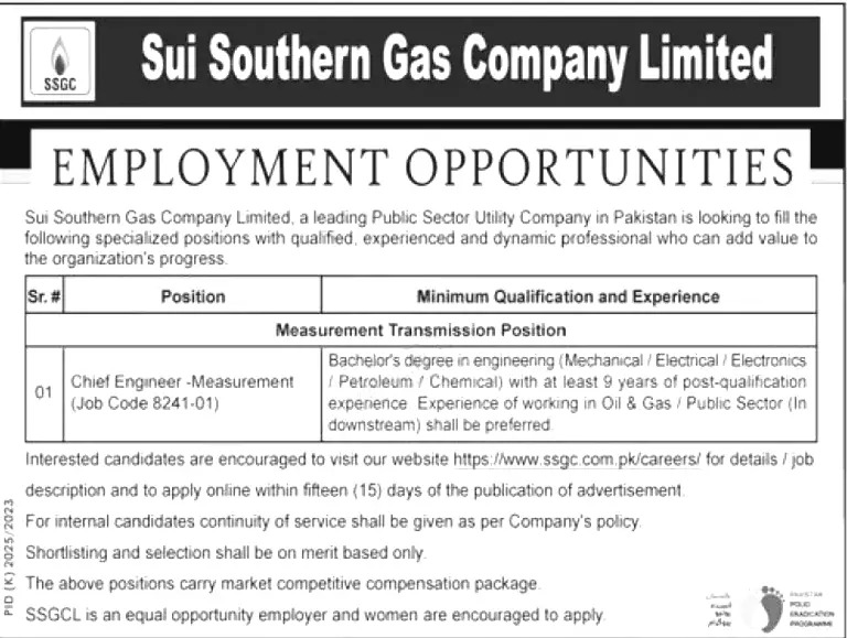 SSGC Jobs 2024