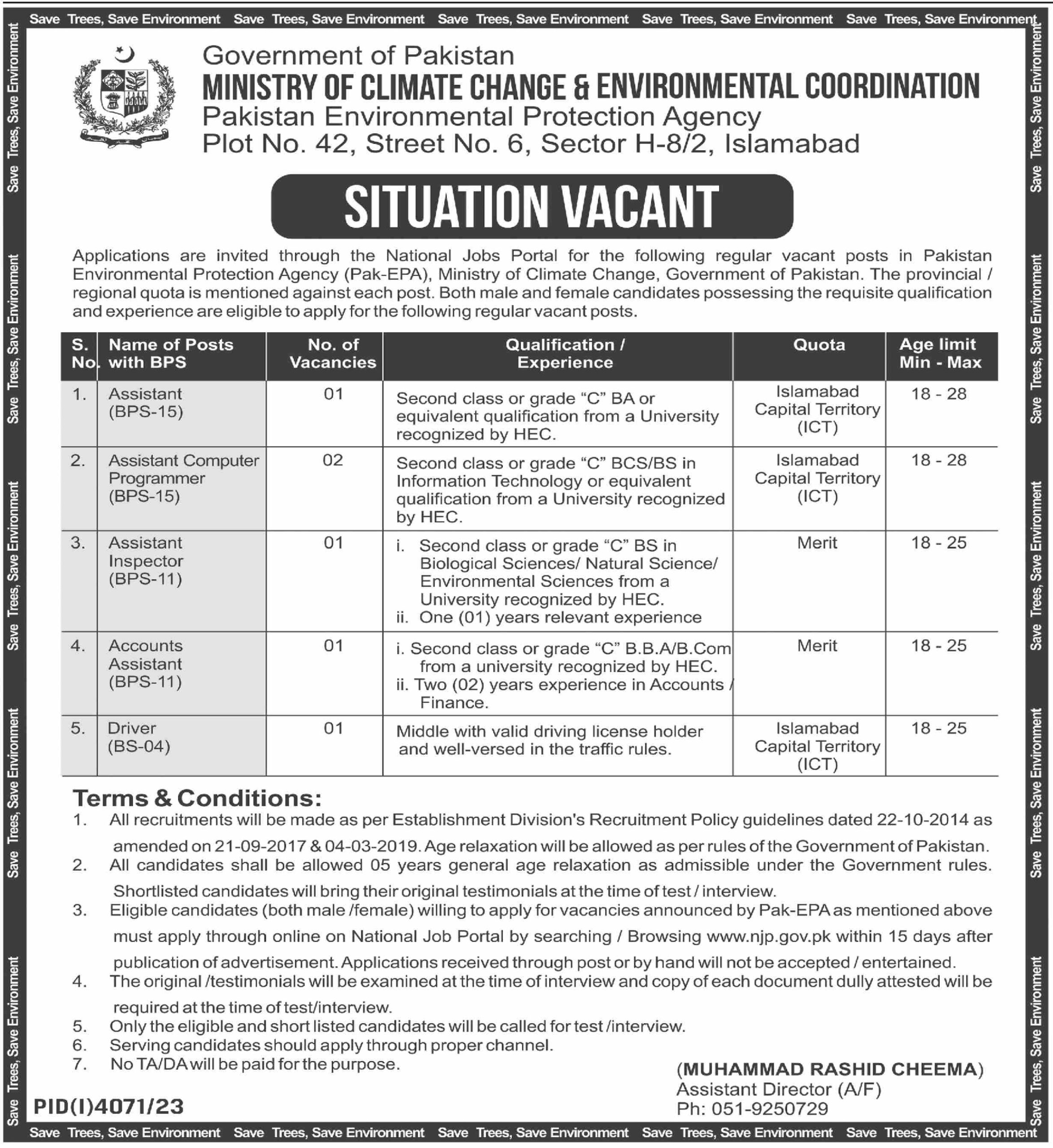 Ministry of Climate Change Jobs 2024