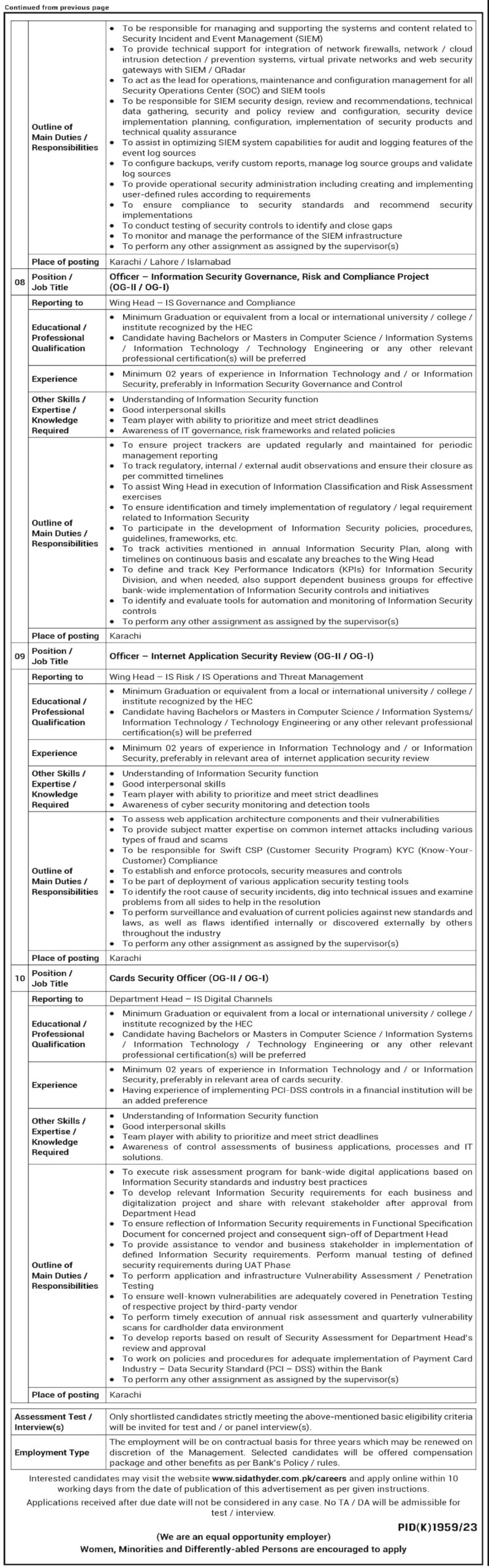 National Bank Of Pakistan Jobs 2024