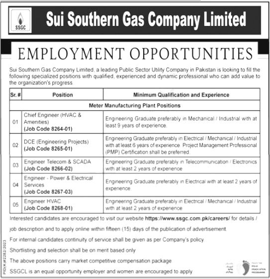 Sui Southern Gas Company Jobs 2024