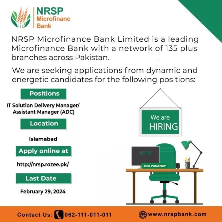 NRSP Microfinance Bank Jobs 2024