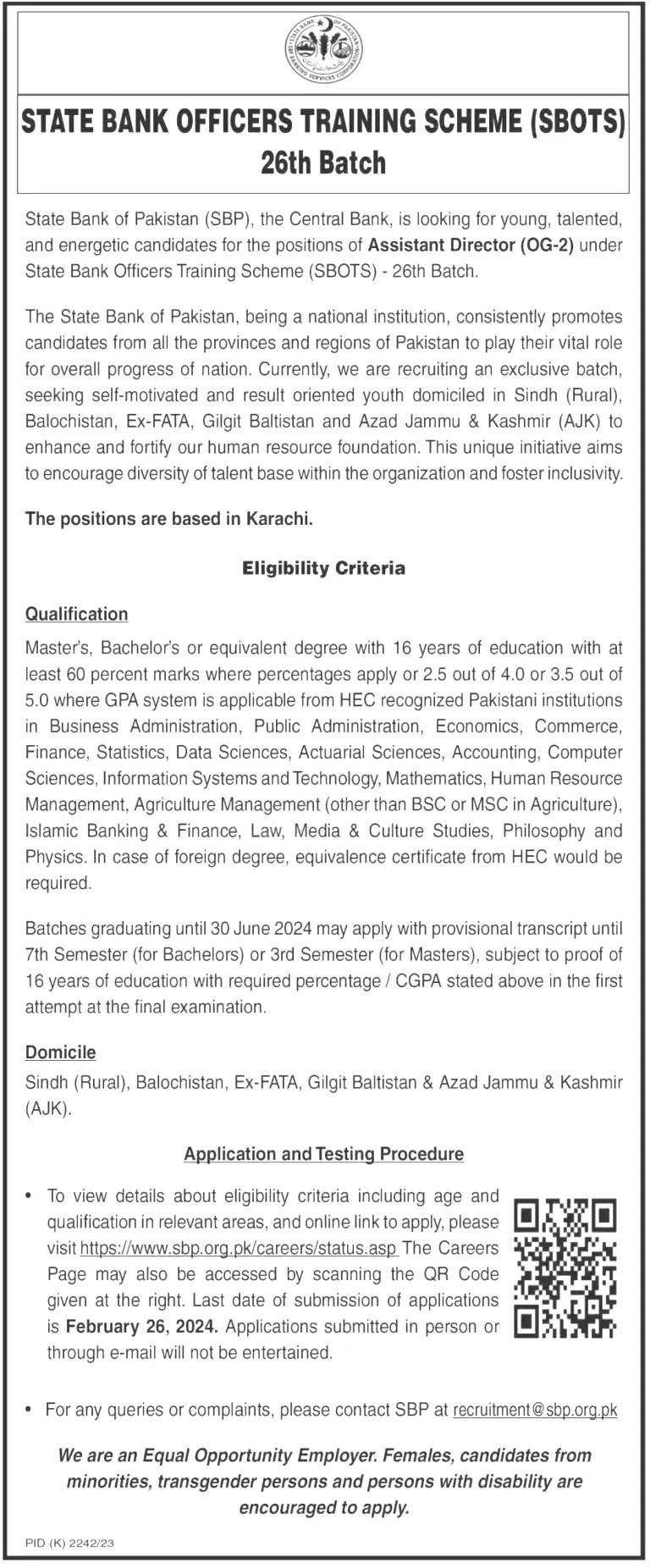 SBP Jobs 2024