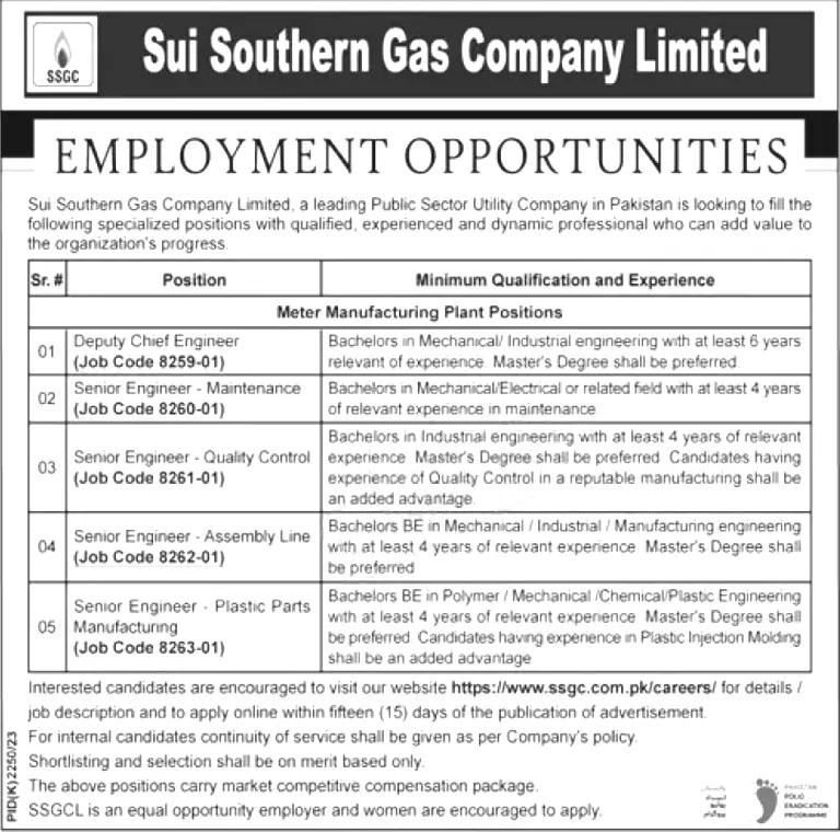 Sui Southern Gas Company Jobs 2024