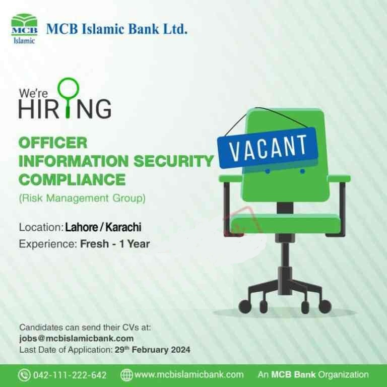 MCB Islamic Bank Jobs 2024