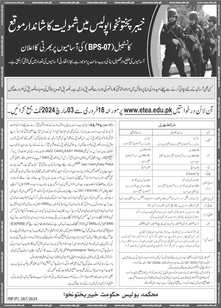 Police Constables Jobs 2024