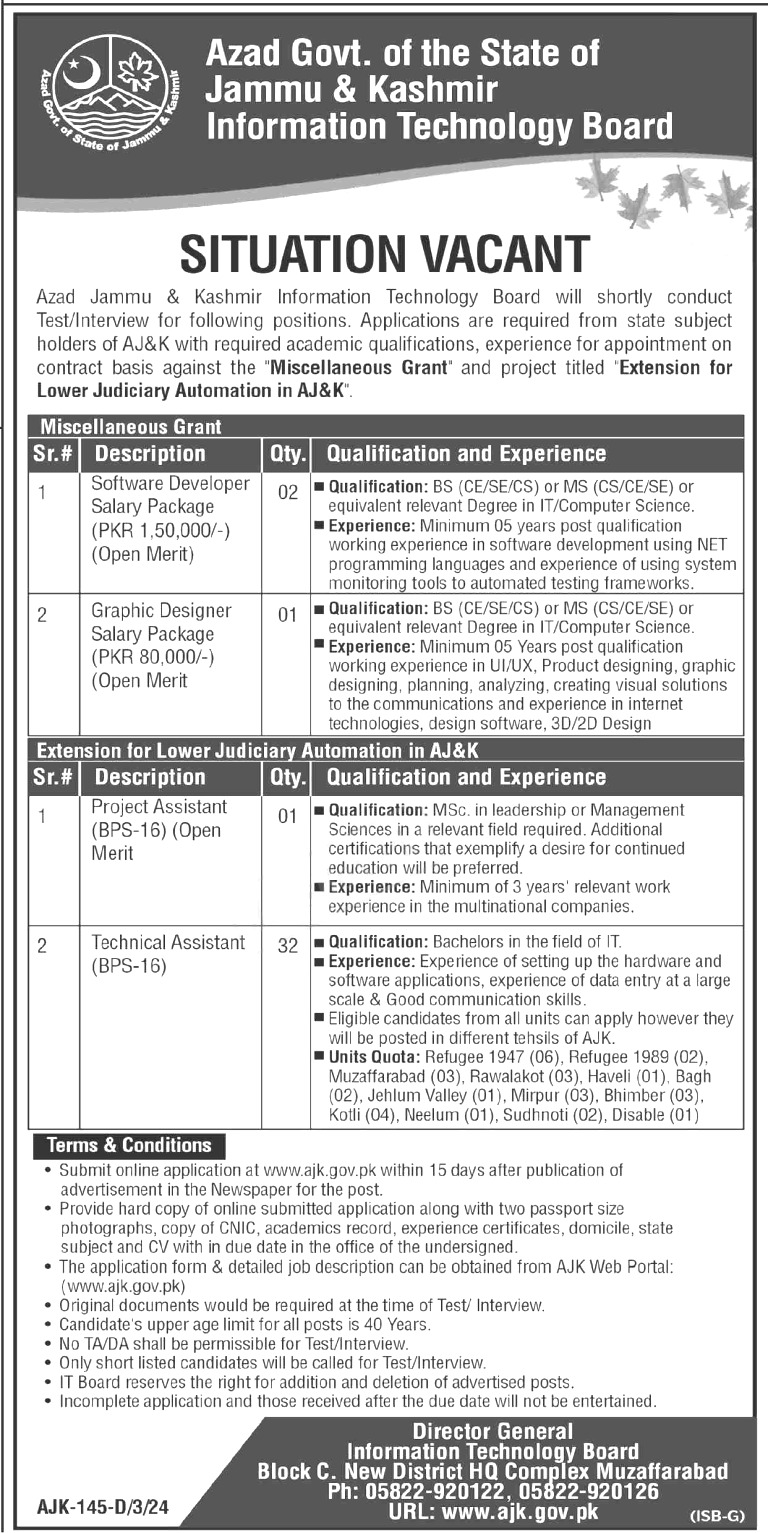 Information Technology Board Jobs 2024