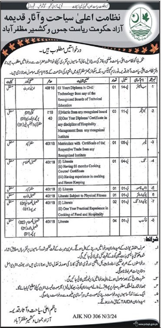 Tourism & Culture Department Jobs 2024