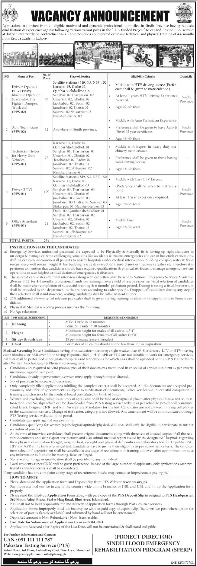 Flood Emergency Rehabilitation Project Jobs 2024