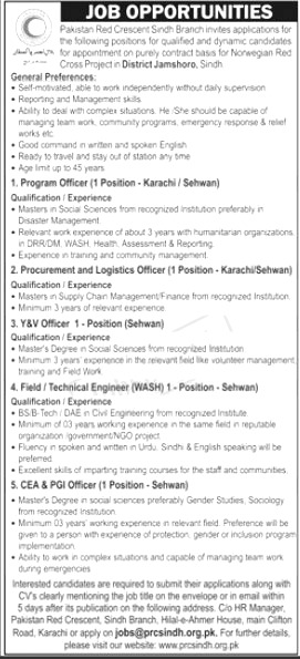 Pakistan Red Crescent Society Jobs 2024