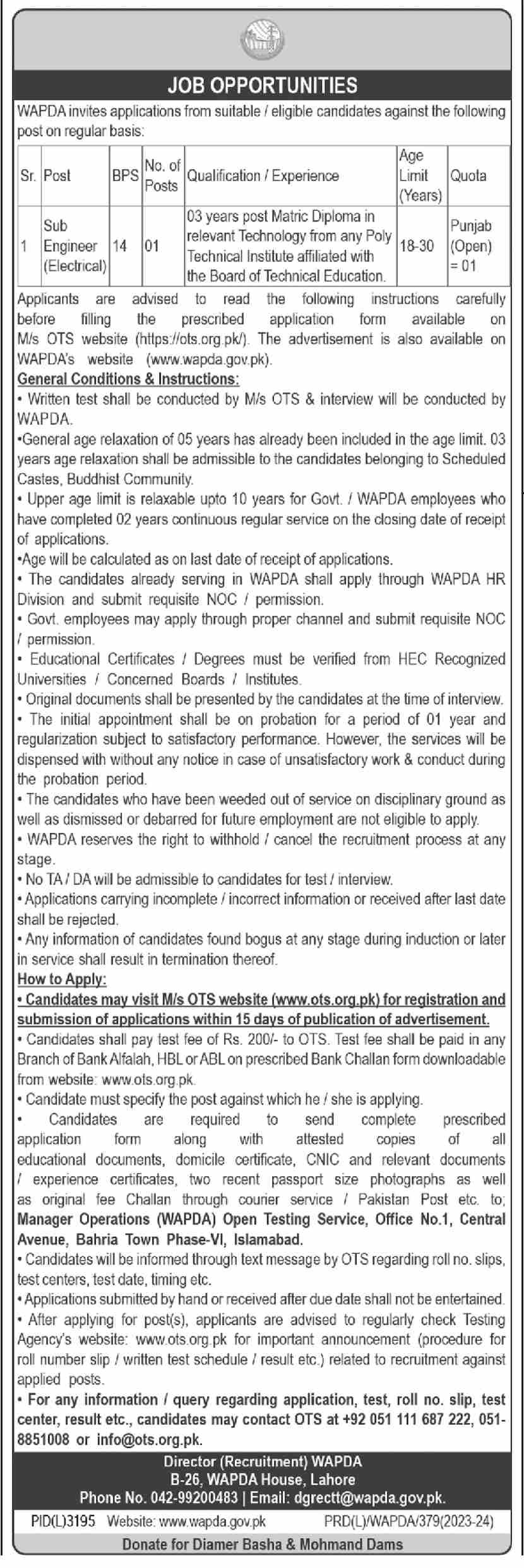 Water And Power Development Authority Jobs 2024