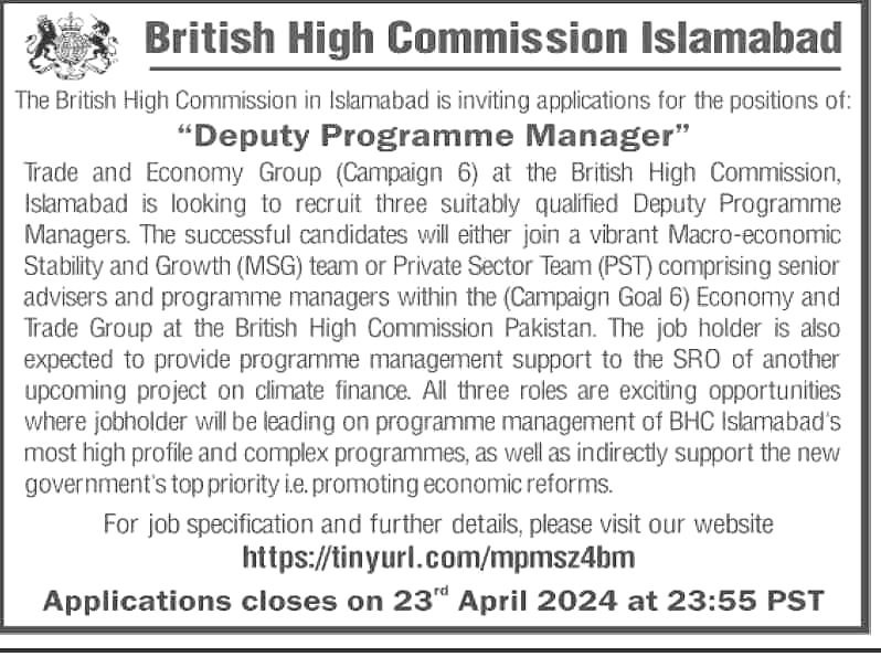 British High Commission Jobs 2024