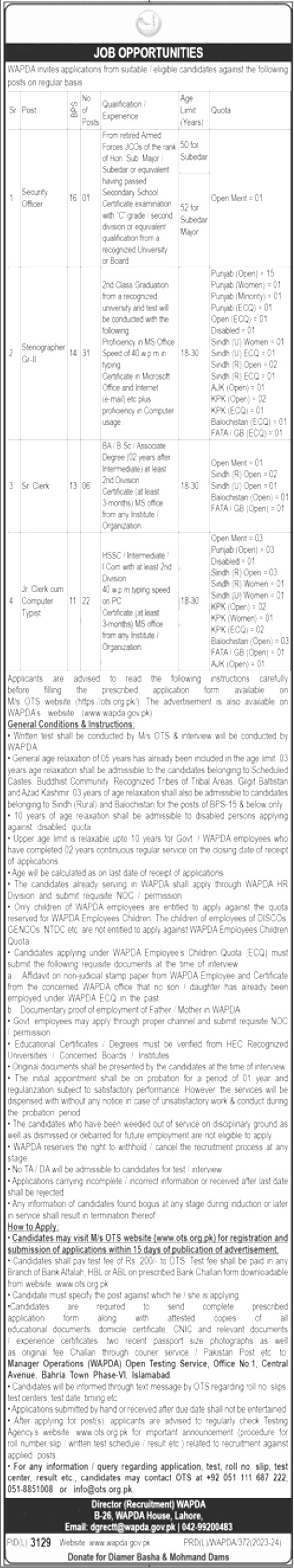 WAPDA Jobs 2024