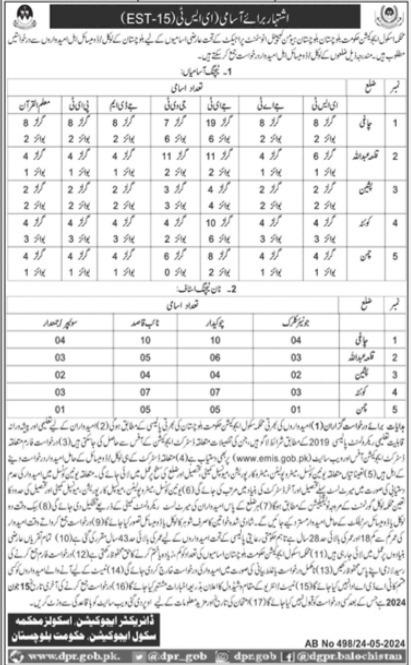 School Education Department Jobs 2024