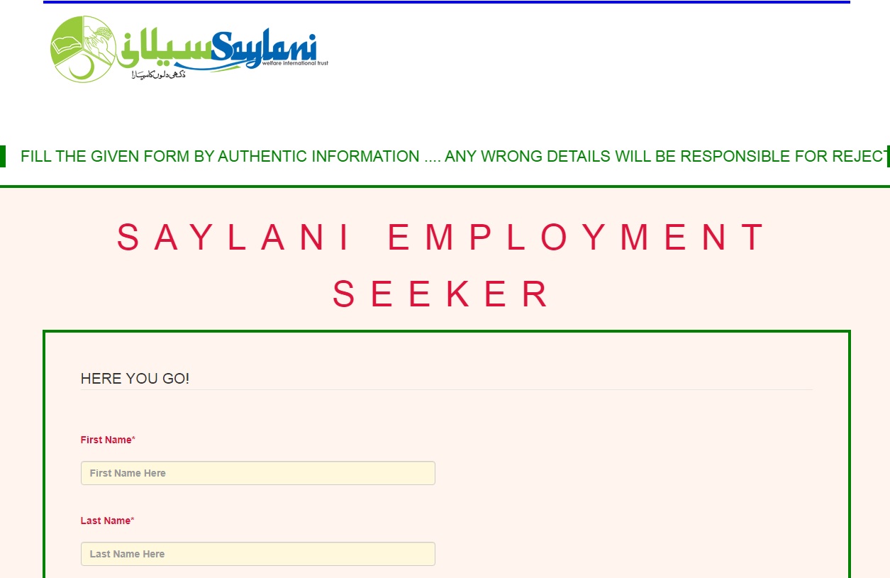 Saylani Welfare Jobs 2024