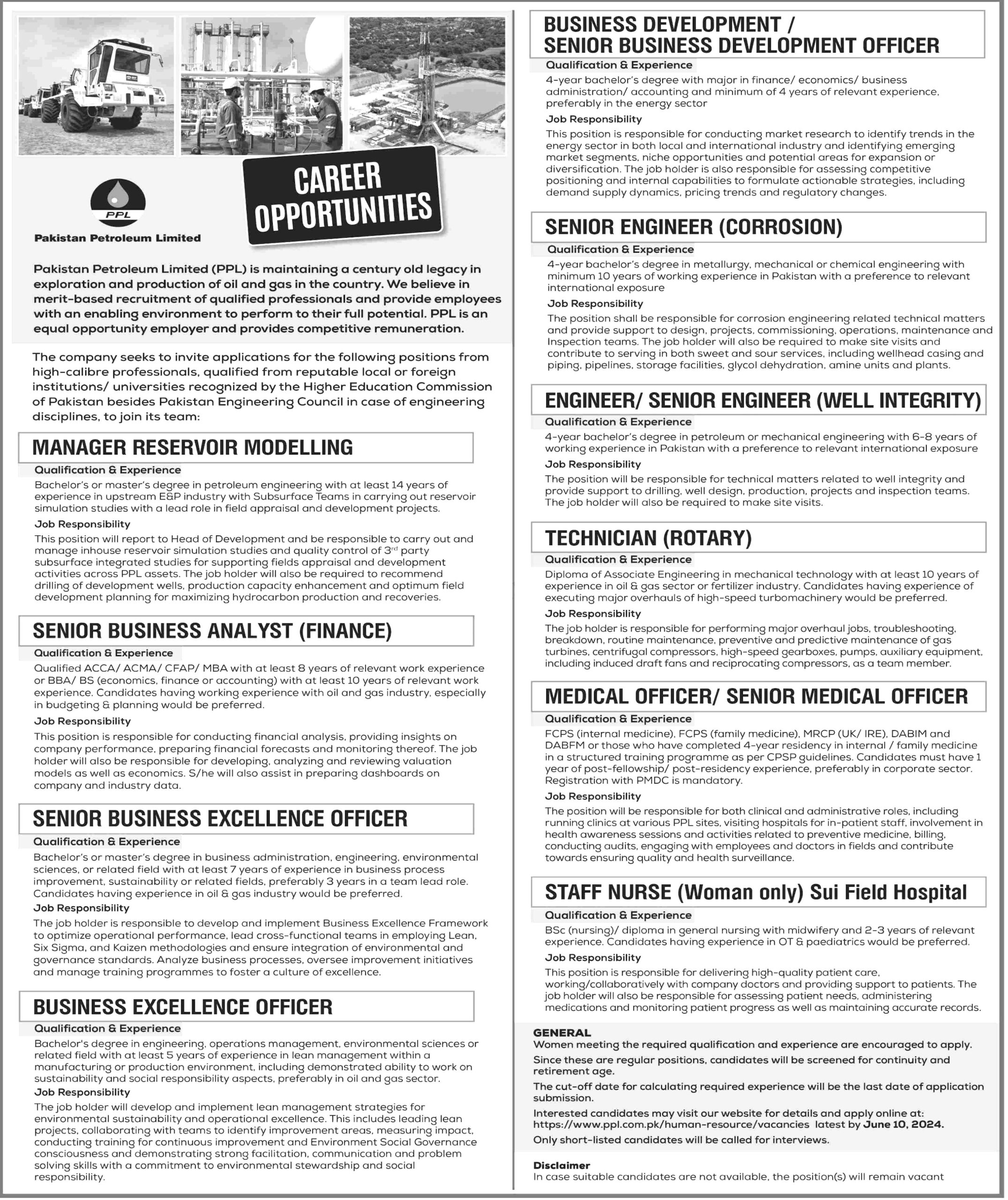 Pakistan Petroleum Limited Jobs 2024