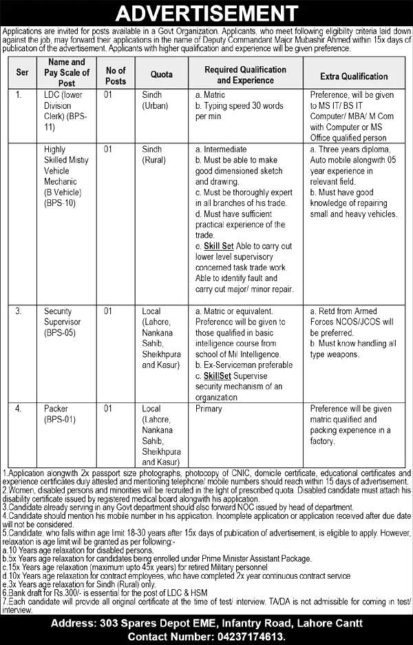 Pakistan Army Jobs 2024