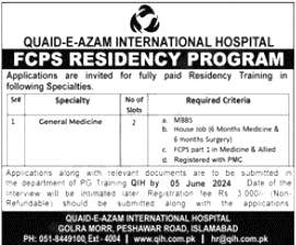 Quaid E Azam International Hospital Jobs 2024