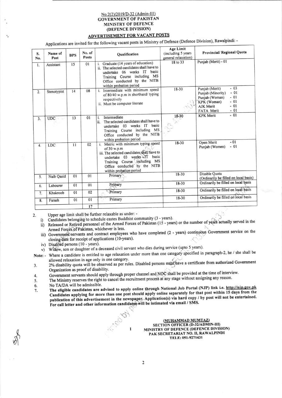 Ministry of Defence Jobs 2024