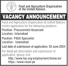 Food and Agriculture Organization Jobs 2024