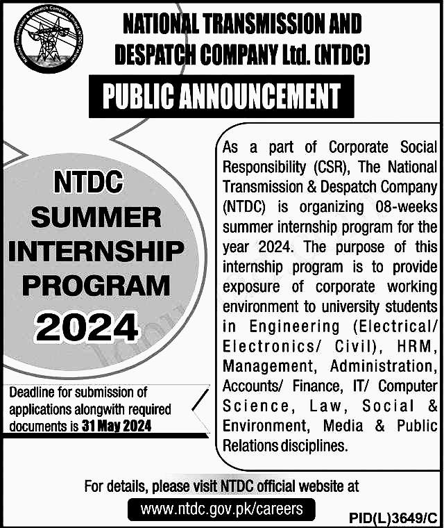 NTDC Summer Internships Program