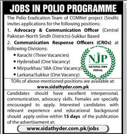 Polio Eradication Program Jobs 2024