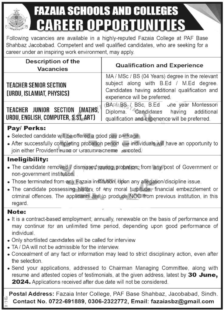 Pakistan Air Force Jobs 2024