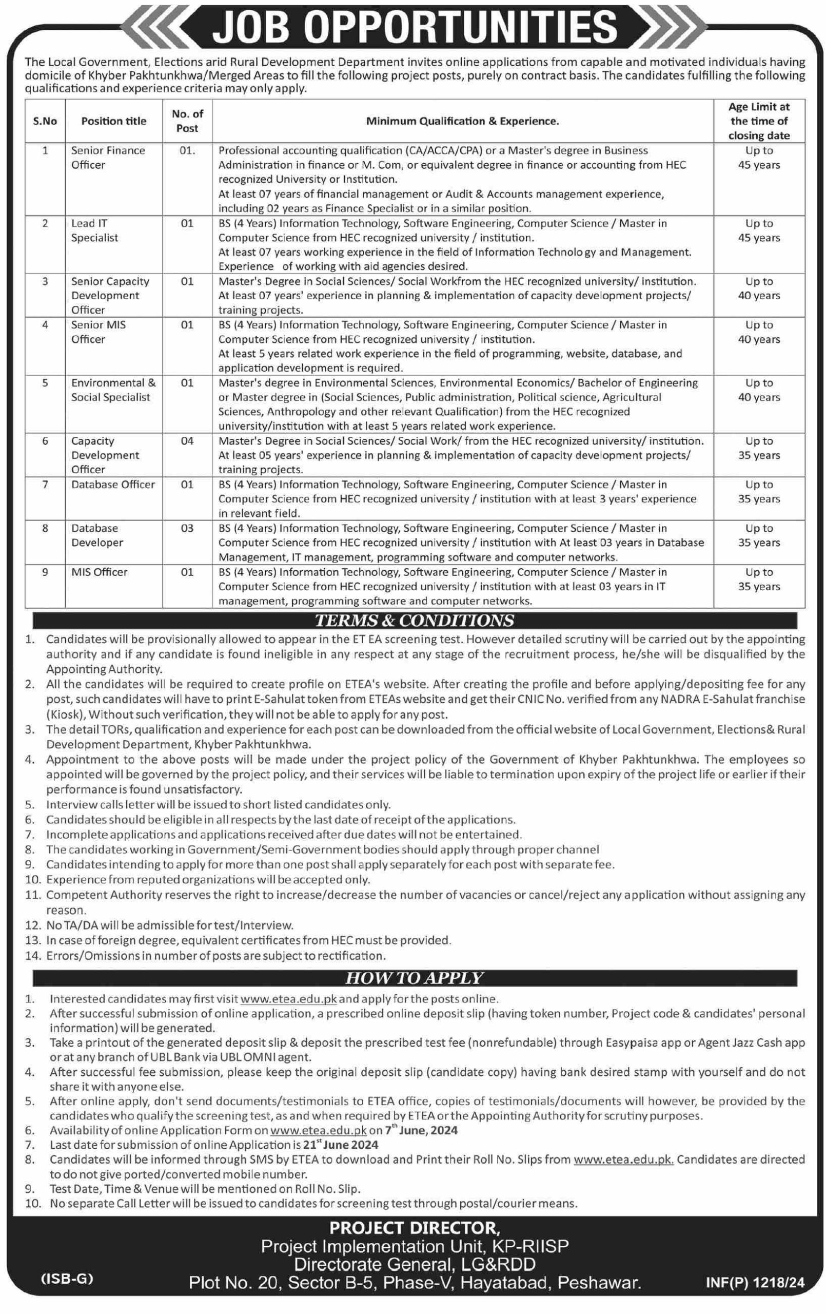 Local Government Elections Department Jobs 2024