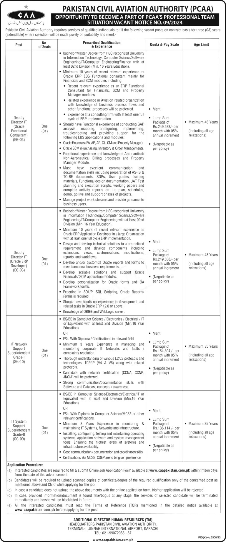 Pakistan Civil Aviation Authority Jobs 2024