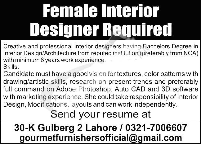 Female Interior Designer Jobs 2024