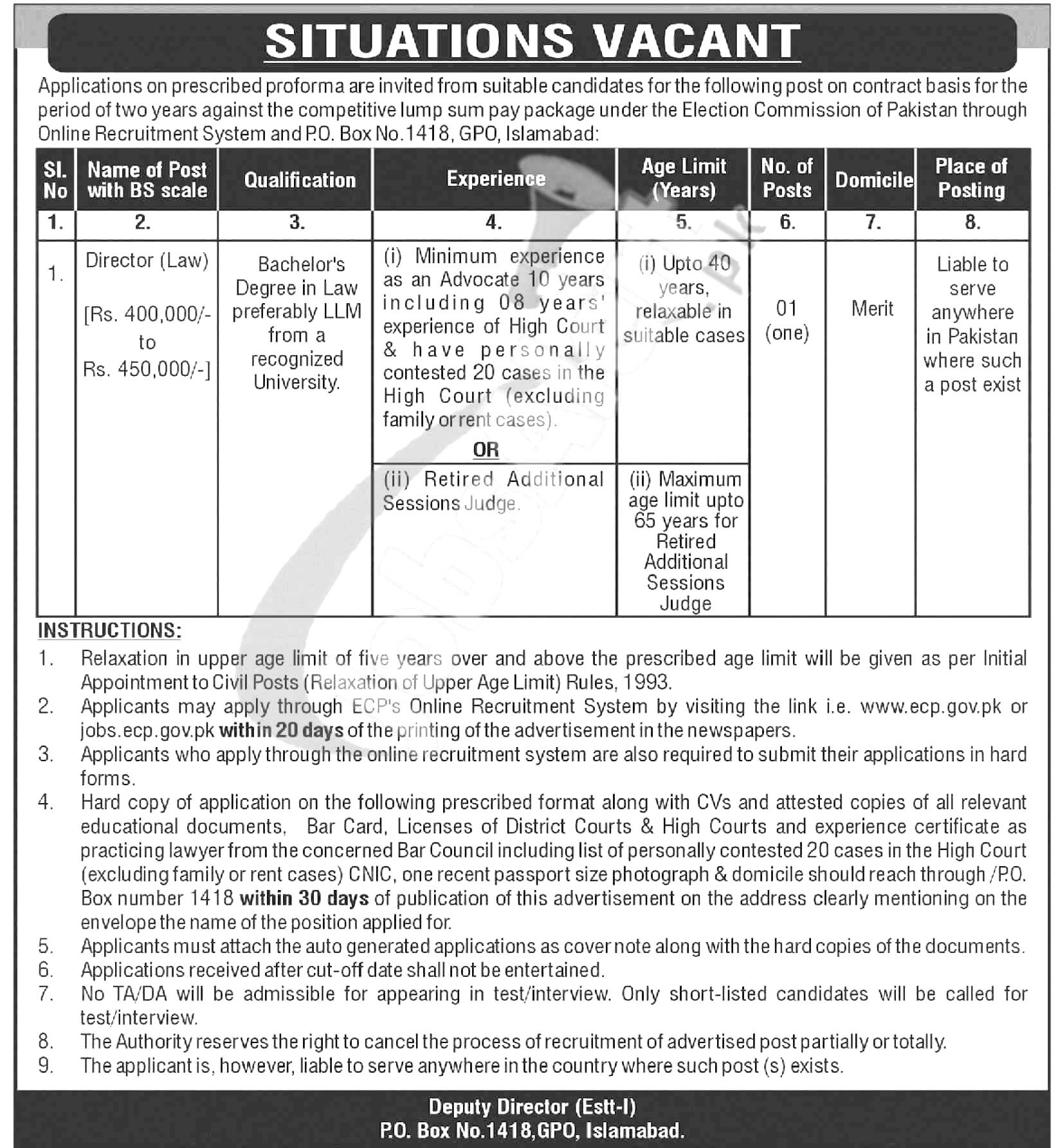 Election Commission Jobs 2024 