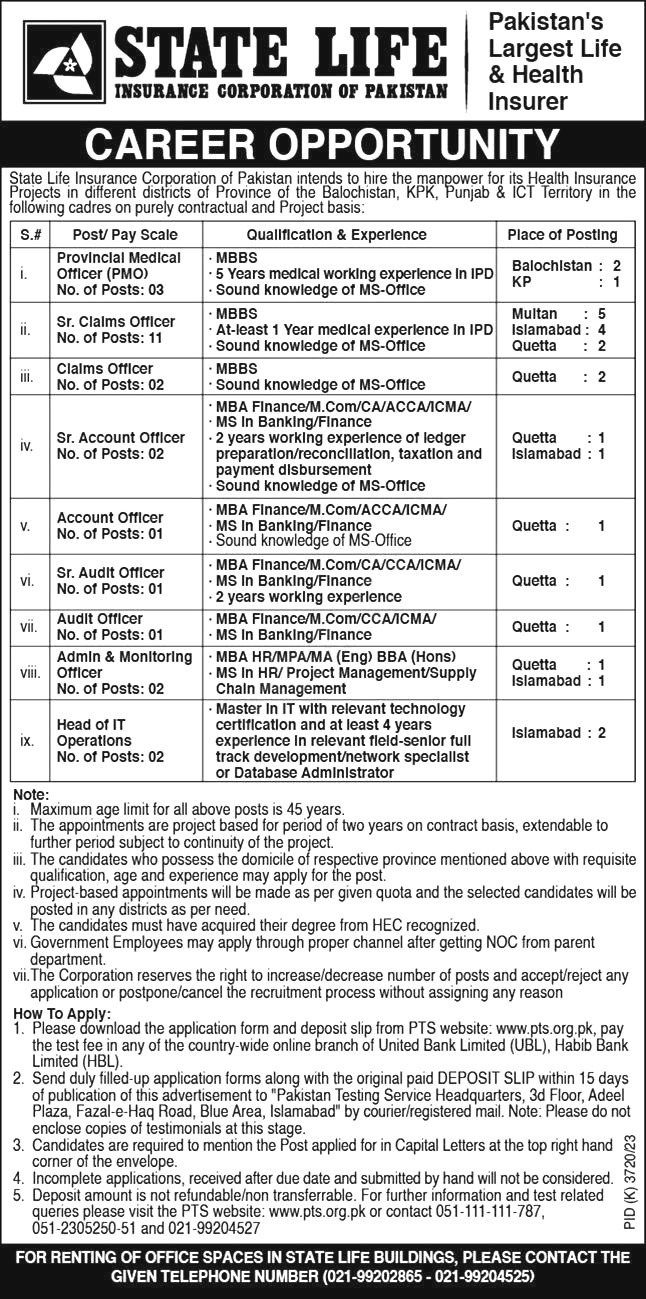 State Life Insurance Corporation Jobs 2024