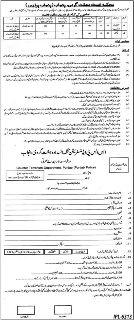 Counter Terrorism Department Jobs 2024