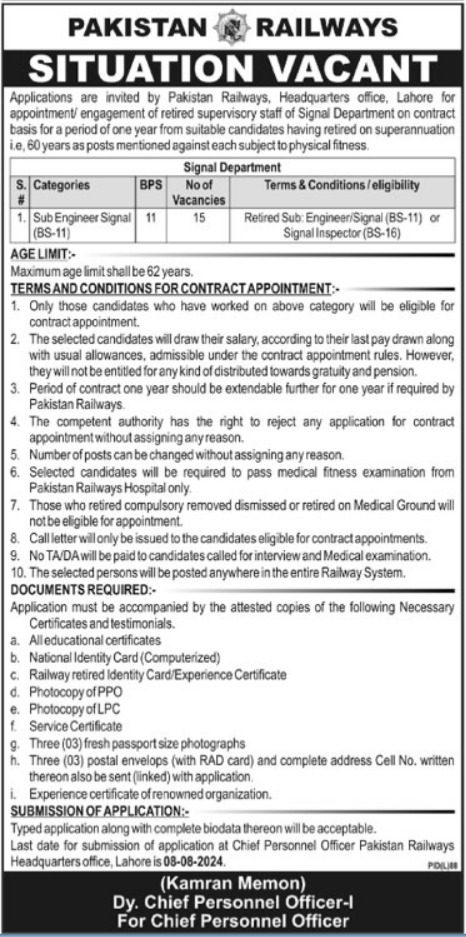 Pakistan Railways Jobs 2024