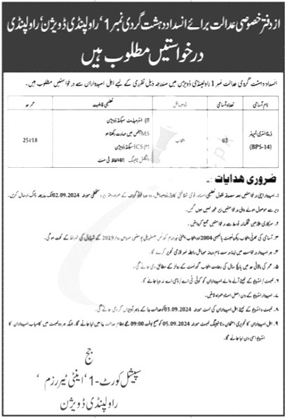 Anti Terrorism Court Jobs 2024