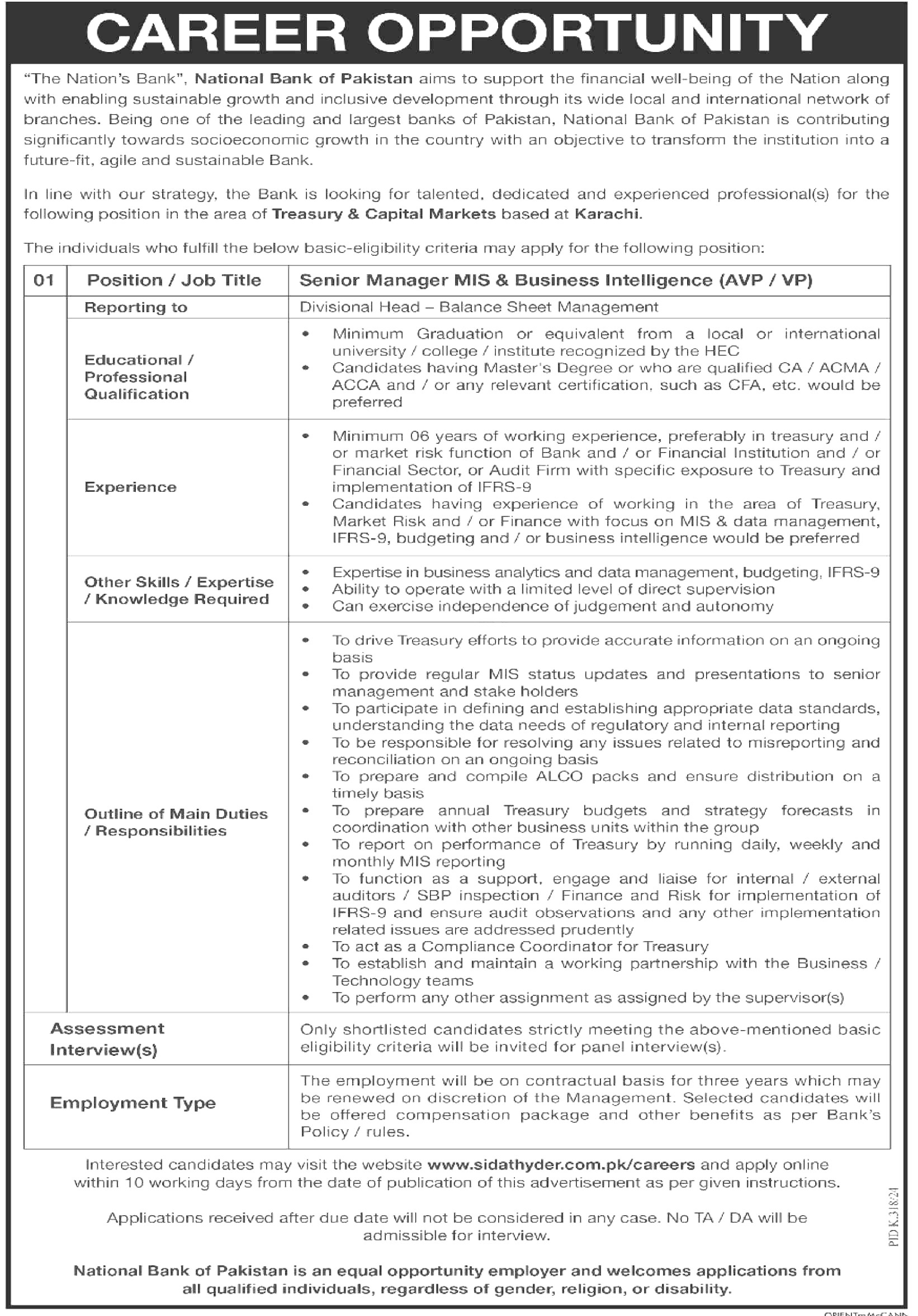 National Bank Of Pakistan Jobs 2024