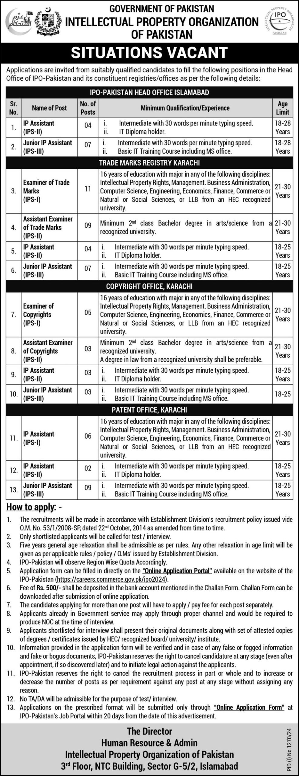 Intellectual Property Organization Jobs 2024