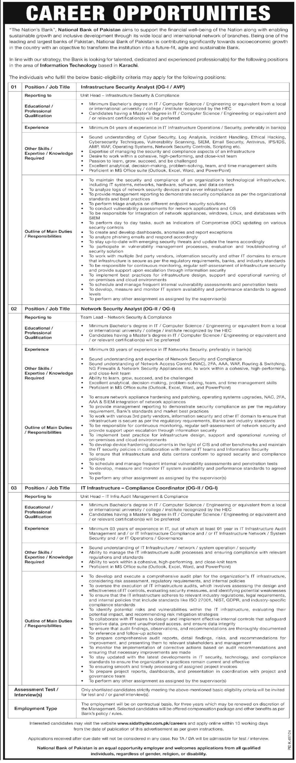 National Bank Of Pakistan Jobs 2024