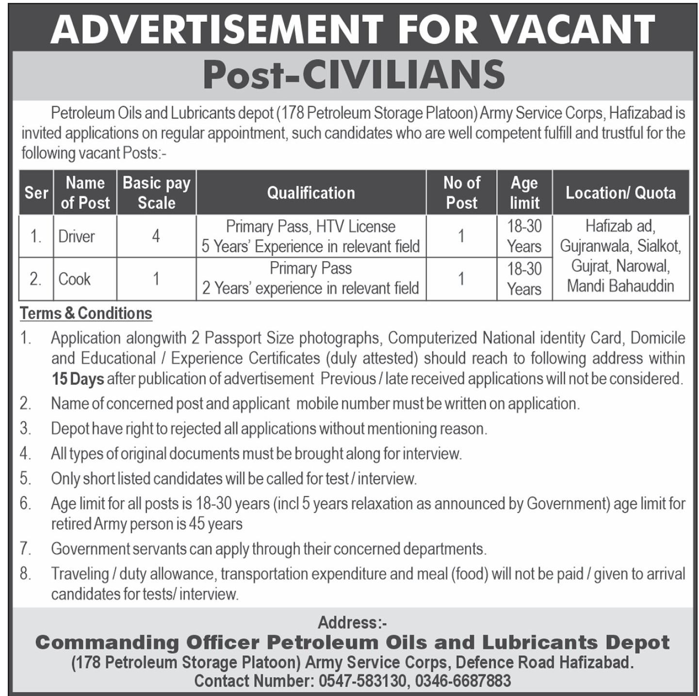 Petroleum Oil & Lubricant Depot Jobs 2024