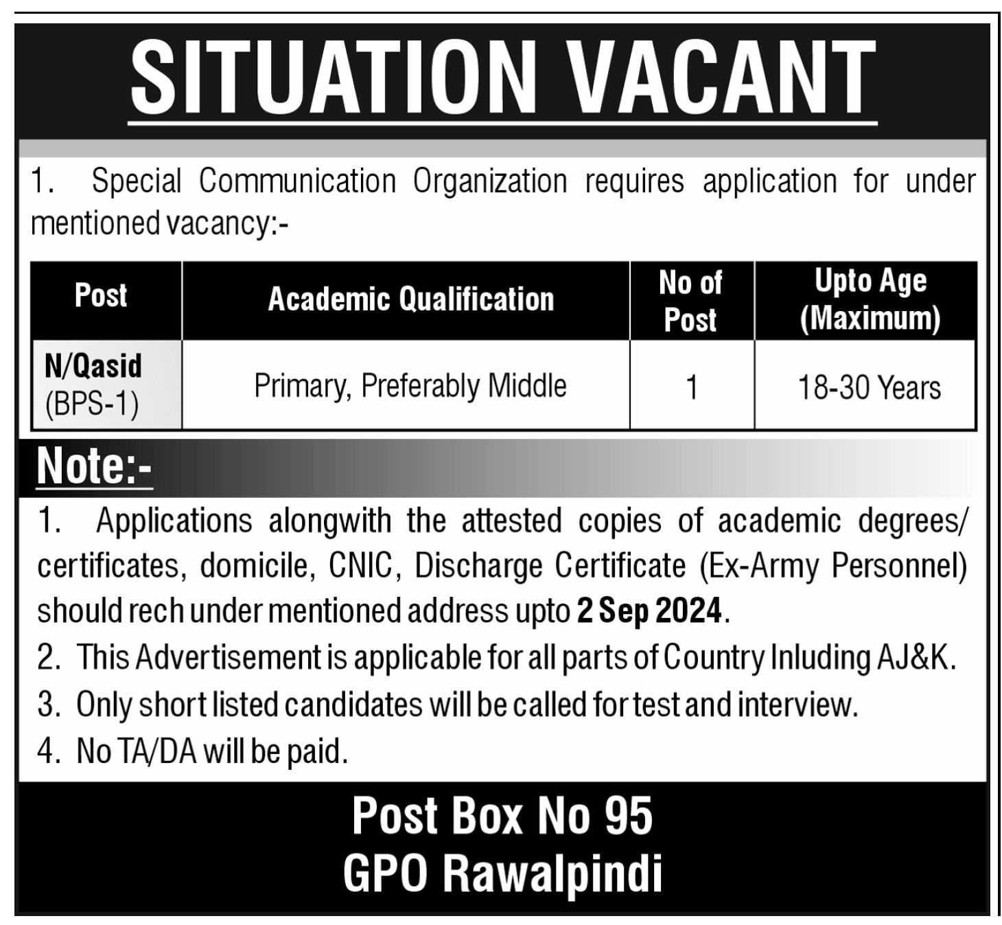 Special Communication Organization Jobs 2024