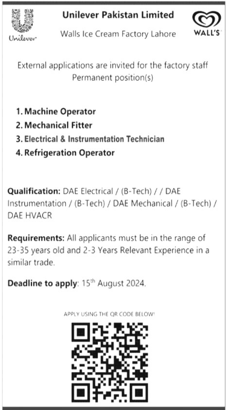 Unilever Pakistan Limited Jobs 2024