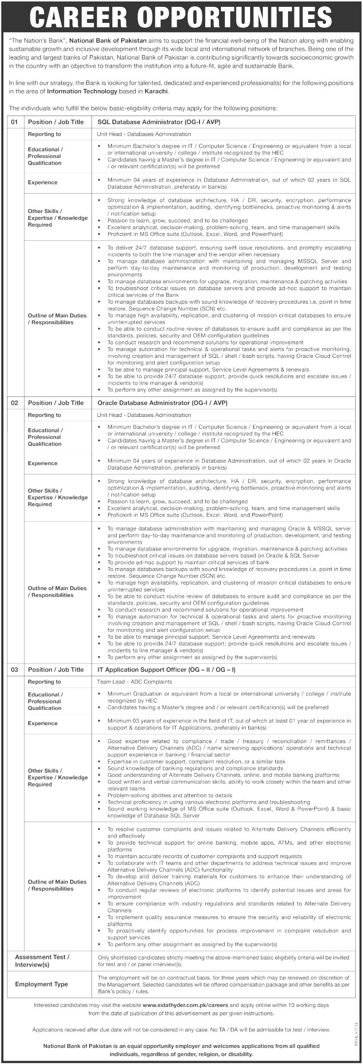 National Bank Of Pakistan Jobs 2024