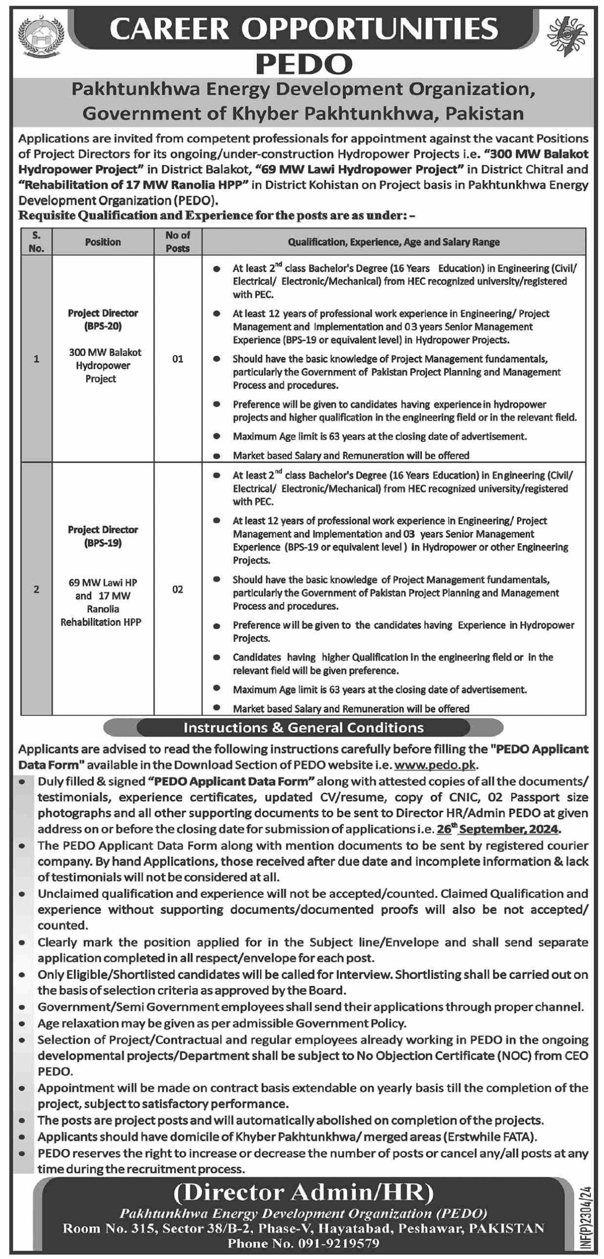 Energy Development Organization Jobs 2024