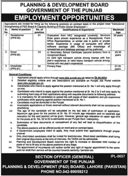 Planning & Development Board Jobs 2024