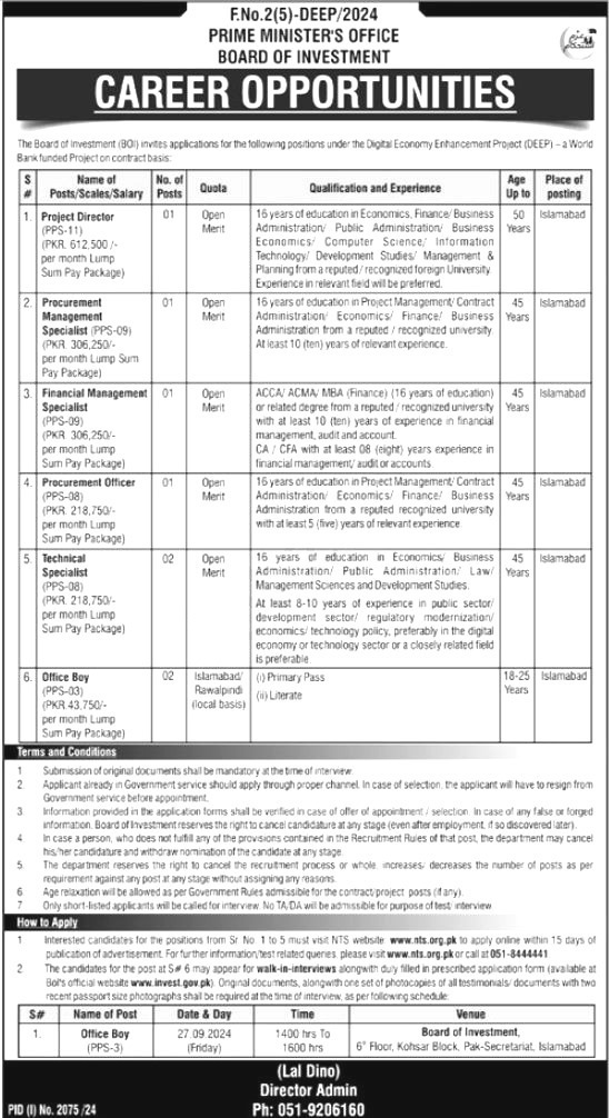 Board Of Investment Jobs 2024